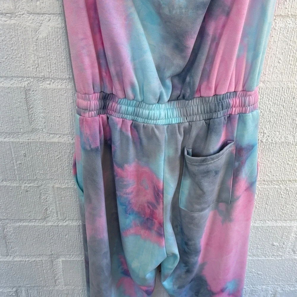 Fate Bubble Gum Colorful Tie-Dye Pastel Jumpsuit sz S